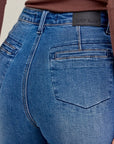 Karla High Waist Column Straight Button-Fly & Back Welt Pkts