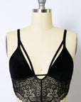 Velvet longline Lace Bralette