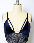 Velvet longline Lace Bralette