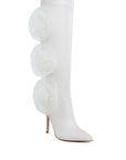 Chinkara Sheer Big Rose Detail Long Boots