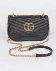 Logo Quilted Shoulder Swing Bag
