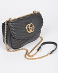 Logo Quilted Shoulder Swing Bag