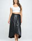 Faux Leather Maxi Wrap Skirt