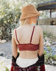 Velvet longline Lace Bralette