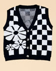 Checkered knit vest