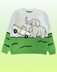 Elephant safari knit sweater