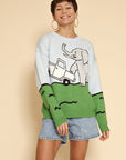 Elephant safari knit sweater