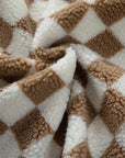 Checkered Sherpa Collared Jacket Vest