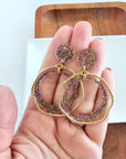 Georgia Earrings - Rainbow Glitter