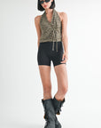 WRAPPED TOP WITH HALTER NECK