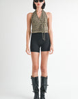 WRAPPED TOP WITH HALTER NECK