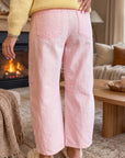 Yellow Solid Color Grommet Detail Knot Waist Barrel Jeans