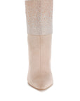 Podstar Rhinestones Embellished Foldover Boots