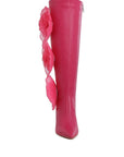 Chinkara Sheer Big Rose Detail Long Boots