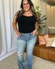 Judy Blue Full Size Medium Rise Tummy Control Destroy Flare