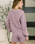 A Little Bit of Comfort Embroidered Top and Bottom Set in Dusty Mauve