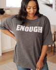 Always Enough Graphic Tee in Charcoal