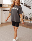 Always Enough Graphic Tee in Charcoal