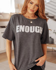 Always Enough Graphic Tee in Charcoal