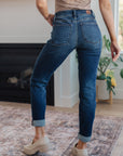 Amber Cuffed Slim Fit Dark Wash Jeans