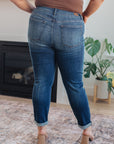 Amber Cuffed Slim Fit Dark Wash Jeans