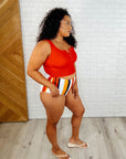 Bermuda Snap Up Swim Top in Red