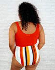 Bermuda Snap Up Swim Top in Red