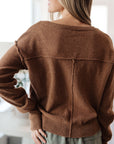 Back to Life V-Neck Sweater in Mocha