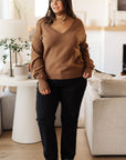 Back to Life V-Neck Sweater in Mocha