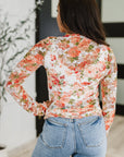 Barely Behaving Floral Print Layering Top in Coral