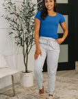 Basically A Part of Me Scoop Necked Tee in Classic Blue