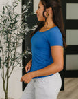 Basically A Part of Me Scoop Necked Tee in Classic Blue
