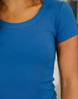 Basically A Part of Me Scoop Necked Tee in Classic Blue