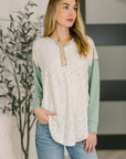 Because I Can Drop Shoulder Henley Top