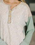 Because I Can Drop Shoulder Henley Top