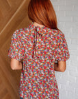 Bohemian Moment Floral Mock Neck Blouse