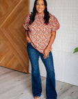 Bohemian Moment Floral Mock Neck Blouse