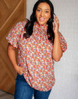 Bohemian Moment Floral Mock Neck Blouse