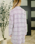 Brixton Tweed Midi Blazer in Lavender Ivory