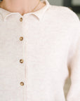 Careful Consideration Collared Button Down in Heathered Beige