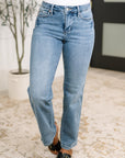 Corrine Mid Rise Control Top Vintage Straight Jeans