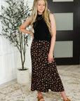 Crisp Kiss Midi Skirt in Rust, White and Black
