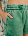 Daily Routine Mineral Wash Shorts in Forest