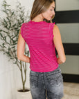 Doodle Me In Lettuce Round Neck Top in Hot Pink