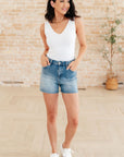 Elle High Rise Rhinestone Cutoff Shorts