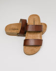 Eulee Round Toe Slip On Sandal in Light Brown