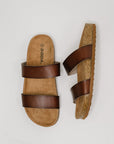 Eulee Round Toe Slip On Sandal in Light Brown