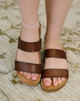 Eulee Round Toe Slip On Sandal in Light Brown