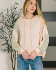 Floral Patchwork Hooded Pullover