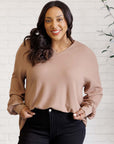 Good Things Are Coming V-Neck Top in Coffee
